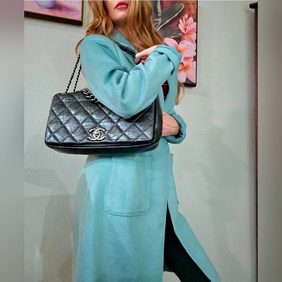 CHANEL Handbags - CHANEL Flap Bag Aged Calf Skin Maltese Leather Single Flag Purse Chain Handle